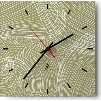 Hodiny Nástěnné hodiny do kuchyně 30x30 Boho Stylové hodiny na skle Loft Tiché