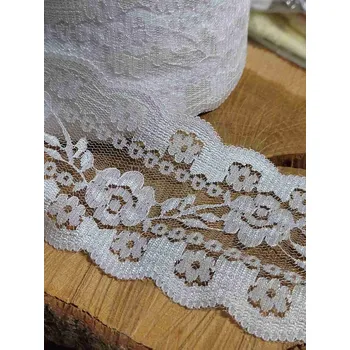 Krajka Silonová krajka / vsadka šíře 75 mm barva bílá