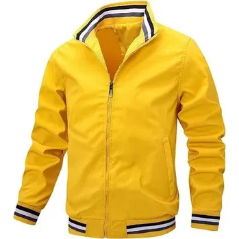 Pánská softshellová bunda Přechodná pánská bunda pilotka bez kapuce Barva: Žlutá, Velikost: 5XL