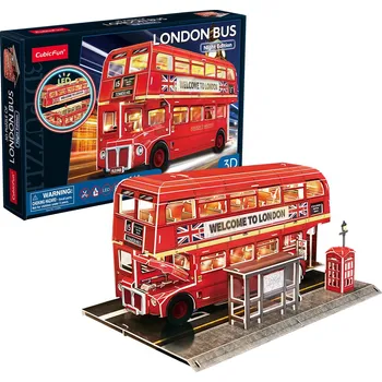 3D puzzle CubicFun Londýnský autobus LED noční edice 161 dílků