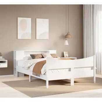 Ložnice vidaXL Postel bez matrace 150 x 200 cm masivní borovice [3323297] Barva: Bílá
