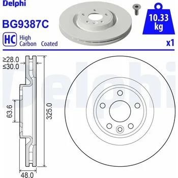 Brzdový kotouč Brzdový kotouč DELPHI BG9387C