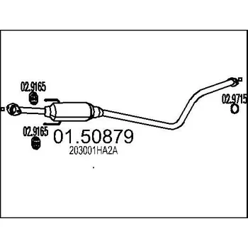 Výfukový systém Střední tlumič výfuku MTS 01.50879