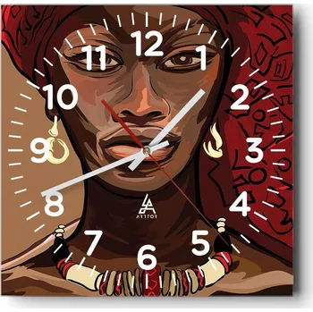 Hodiny Nástěnné hodiny do obýváku 40x40 Žena Bezhluké hodiny na skle Tiché