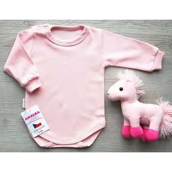 Kojenecký body AMÁLKA Bavlněné body, světle lososové Velikost: 86