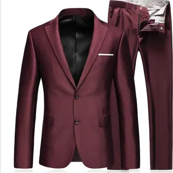 Pánský luxusní oblek MC140 Velikost: 2XL, Barva (Varianta): 2 knoflíky Wine