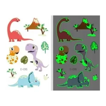 Odstranitelné tetování Smyvatelné tetování pro děti SVÍTÍCÍ DINOSAUŘI I093