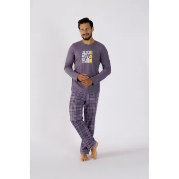 Pánské pyžamo Pánské pyžamo ROY 1471 šedé - M-Max světle šedá XL