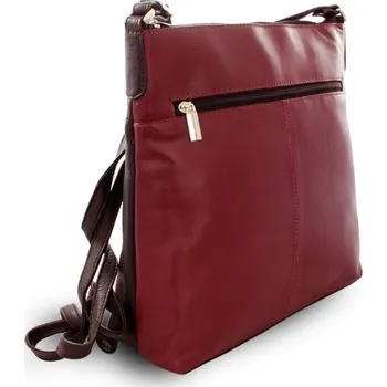 Kabelka Vínovočerná dámská kožená crossbody kabelka Margaret