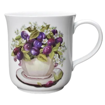 Velký porcelánový hrnek GOLEM "Švestky" - 1,5 l