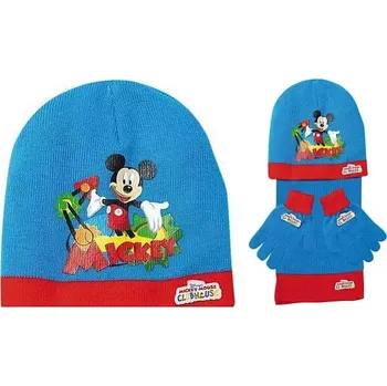 Čepice Zimní souprava tyrkysová Mickey Mouse