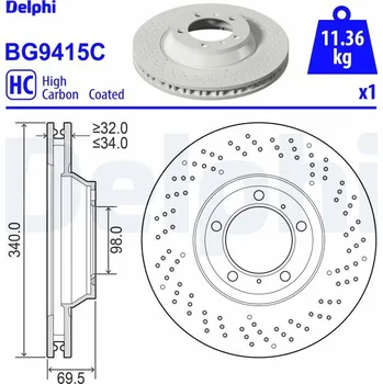 Brzdový kotouč Brzdový kotouč DELPHI BG9415C