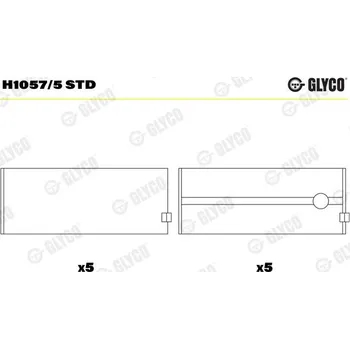 Kliková hřídel Hlavní ložiska klikového hřídele GLYCO H1057/5 STD