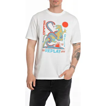 Pánské tričko Tričko Replay Nat White 011 1059387 S