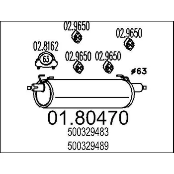 Tlumič výfuku Střední tlumič výfuku MTS 01.80470