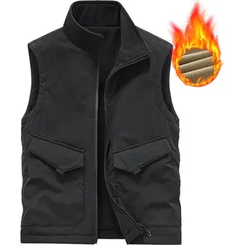 Pánský zimní kabát Pánská vesta DIMU264 Barva: Černá, Velikost: 4XL