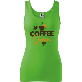 Dámské tričko DOBRÝ TRIKO Dámské tílko s potiskem Coffee queen Velikost: XL, Barva: Apple green
