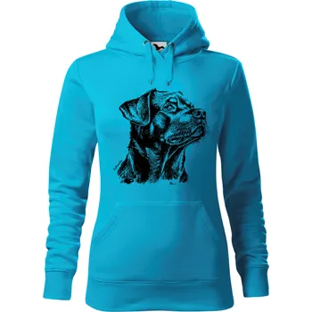 Dámská mikina Mikina - Rottweiler Barva: Modrá - tyrkysová (44), Velikost: XS, Střih: Dámské