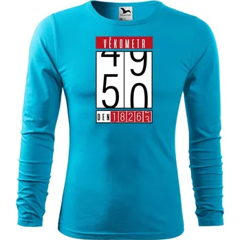 DOBRÝ TRIKO Pánské bavlněné triko Věkometr 50 Velikost: M, Barva: Tyrkysová