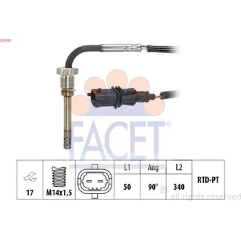 Čidlo automobilu Čidlo, teplota výfukových plynů FACET 22.0167