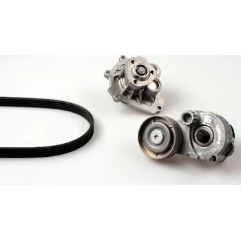Vodní pumpa + klínový žebrový řemen HEPU PK03631