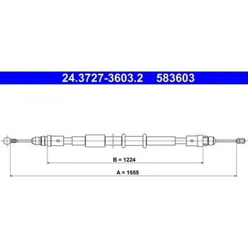 Lanko parkovací brzdy Tažné lanko, parkovací brzda ATE 24.3727-3603.2