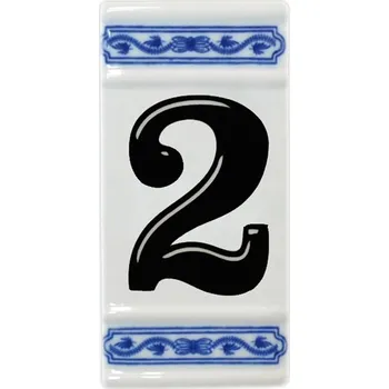 Domovní cedule Český porcelán, Dubí Číslo na dům - rámeček na střed "2" 10192 I.jakost