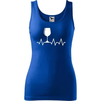 Dámské tričko DOBRÝ TRIKO Dámské tílko s potiskem Tep srdce víno Velikost: S, Barva: Královsky modrá
