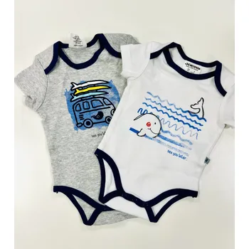 Kojenecký body Jacky Body s krátkým rukávem, 2 set,moře Velikosti: 62