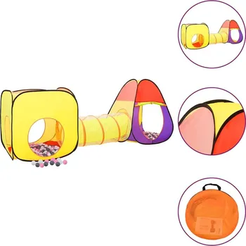 Dětský stan vidaXL Dětský stan na hraní s 250 míčky 255 x 80 x 100 cm [3107729] Barva: Vícebarevné 2