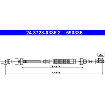 Spojkové lanko Tažné lanko, ovládání spojky ATE 24.3728-0336.2