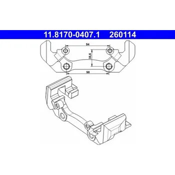 Brzdový třmen Držák, brzdový třmen ATE 11.8170-0407.1