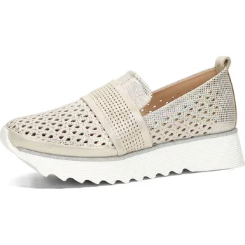 Dámské polobotky ETIMEĒ dámské perforované polobotky - zlaté