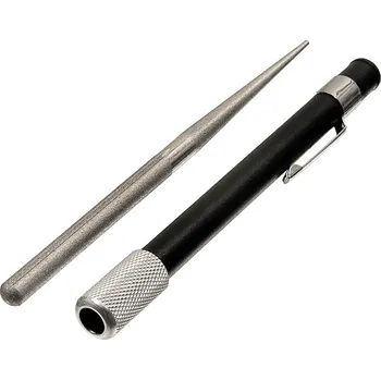 Brousek na nože kapesní Fox Outdoor Diamond Sharpener Pen - černý-stříbrný