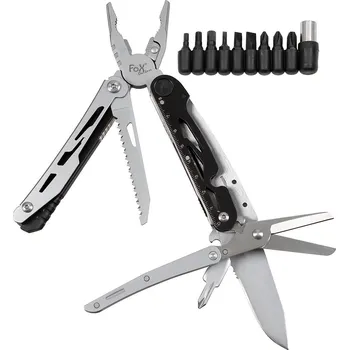 Multifunkční nůž Multifunkční sada nářadí s křesadlem Fox Outdoor 9v1 - černé