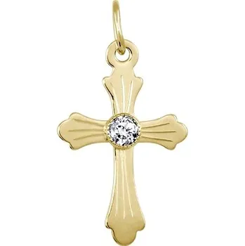Přívěsek Leru Zlatý kříž se syntetickým zirkonem