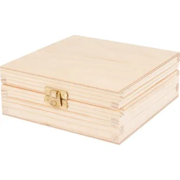 Dárková krabička Dřevia Dřevěná krabička se zámkem - 14x14x5 cm