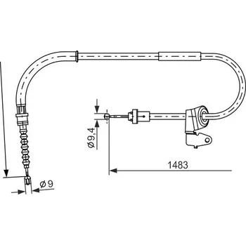 Lanko parkovací brzdy Tažné lanko, parkovací brzda BOSCH 1 987 482 228