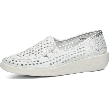 Dámské polobotky Robel dámské kožené polobotky - stříbrné