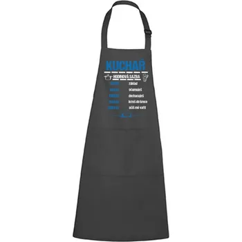 Kuchyňská zástěra DOBRÝ TRIKO Zástěra s potiskem Hodinová sazba kuchař Barva: Antracitová