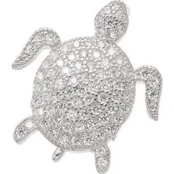 Přívěsek B-TOP Přívěsek ŽELVA - bílé pozlacení