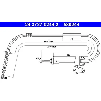 Lanko parkovací brzdy Tažné lanko, parkovací brzda ATE 24.3727-0244.2