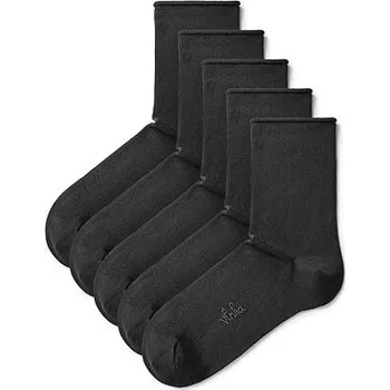 Dámské ponožky Vlnka 5 párů bavlněných diabetických ponožek s aloe vera černá velikost 35-38