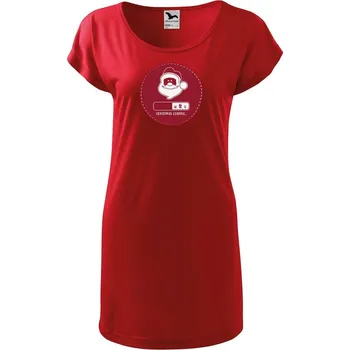 Dámské tričko DOBRÝ TRIKO Dámské vánoční tričko/šaty Christmas loading Velikost: XS, Barva: Červená