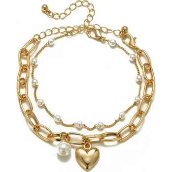 Náramek B-TOP Módní náramek ve zlaté barvě s ozdobou Typ: Typ 3