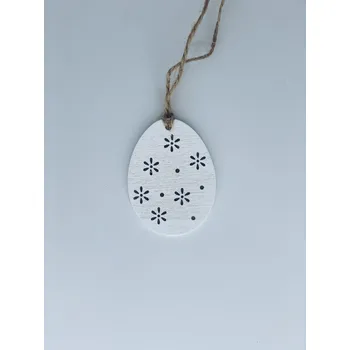 Velikonoční dekorace BRIMOON Vajíčko s hvězdičkami bílé závěsné