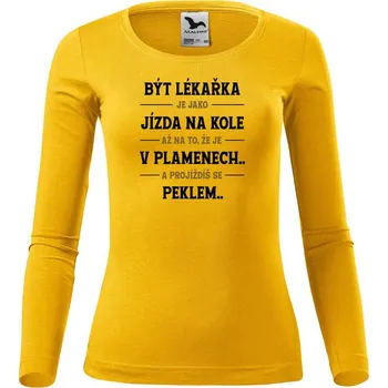 Dámské oblečení DOBRÝ TRIKO Dámské bavlněné triko Být lékařka Velikost: M, Barva: Žlutá