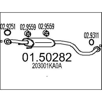 Tlumič výfuku Střední tlumič výfuku MTS 01.50282