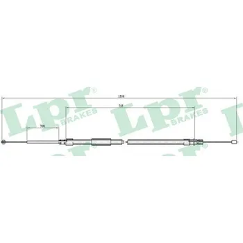 Lanko parkovací brzdy Tažné lanko, parkovací brzda LPR C0080B