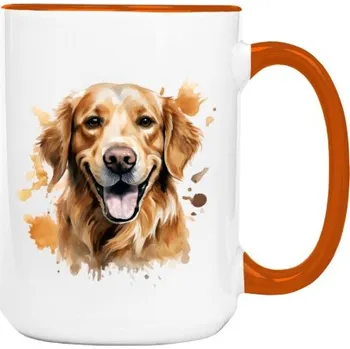 Hrnek velký barevný s potiskem Zlatý retrívr 4